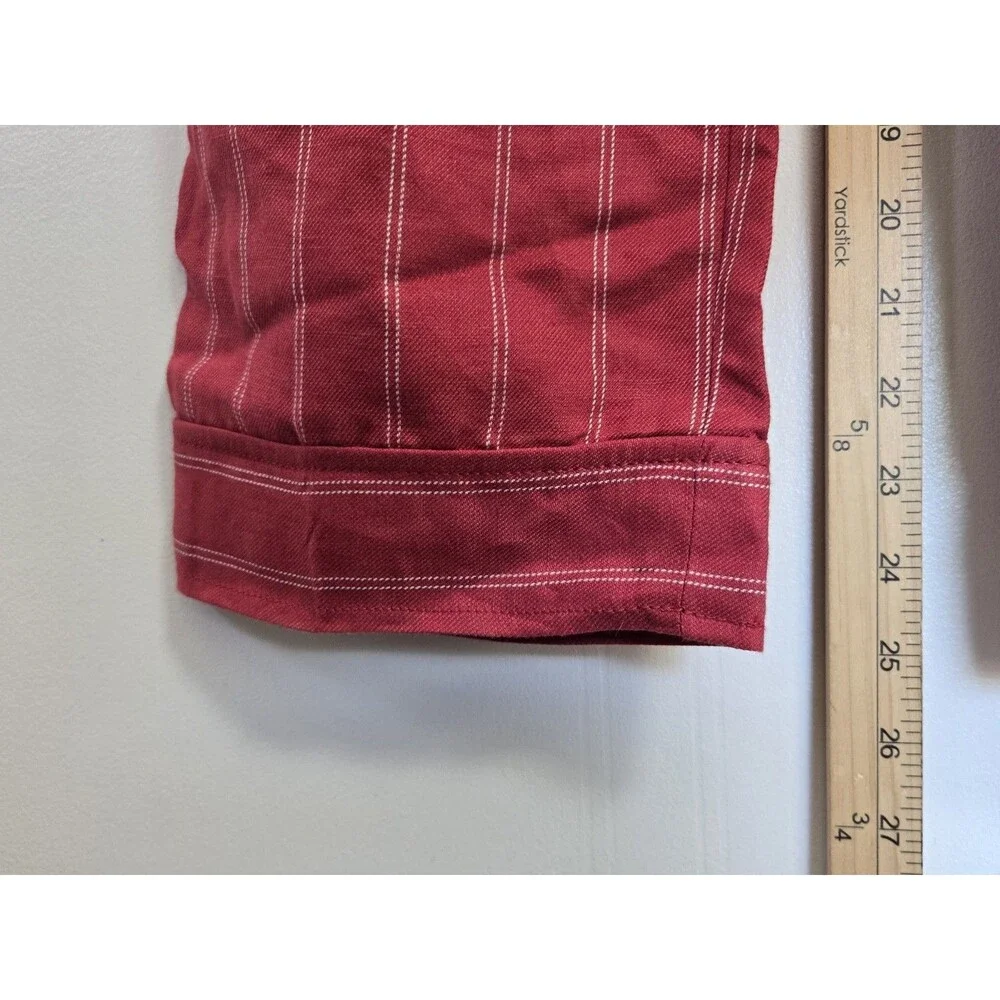 Banana Republic Pants Womens 8 Avery Linen Blend‎ Red Pinstripe Beach Office